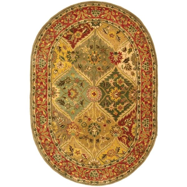 SAFAVIEH Heritage Multi 8 ft. x 10 ft. Oval Border Area Rug