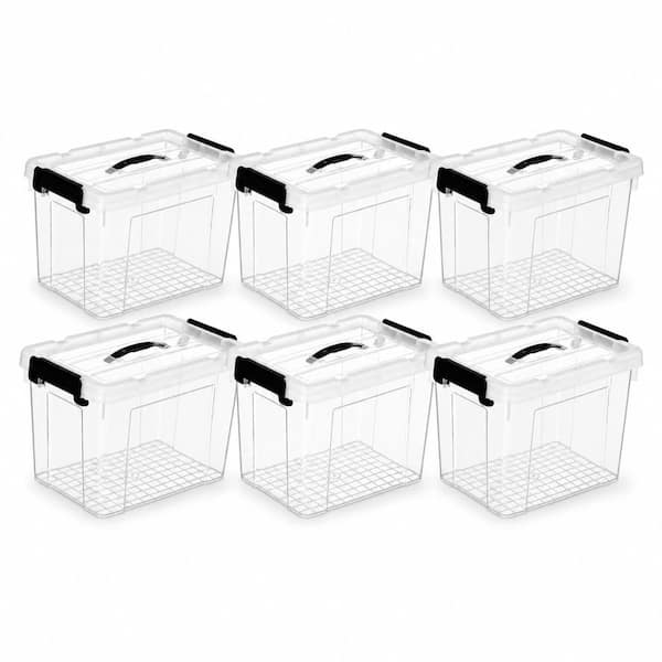 6-Piece 26 qt. Clear Plastic Storage Bins for Home Organization