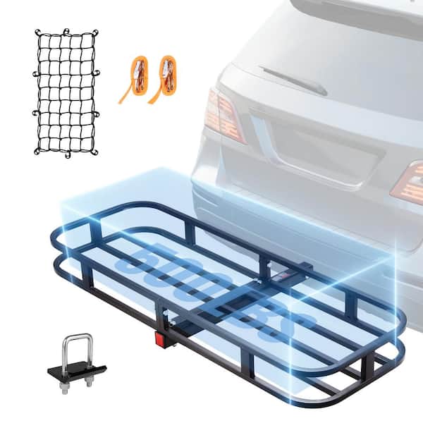 VEVOR 53 in. x 19 in. x 5 in Hitch Cargo Carrier 500 lbs. Luggage Carrier Rack Basket Fit 2 in. Hitch Receiver for SUV Truck