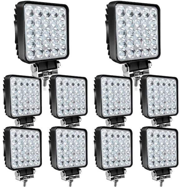 4 in. 12-Volt 7000 Lumen LED Cube Off-Road Work Light with Waterproof Housing Plug-In