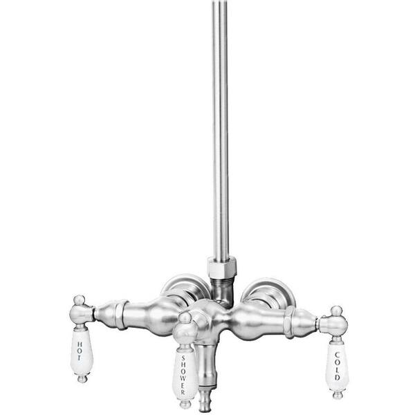 Elizabethan Classics TW13 3-Handle Claw Foot Tub Faucet without Hand Shower in Chrome