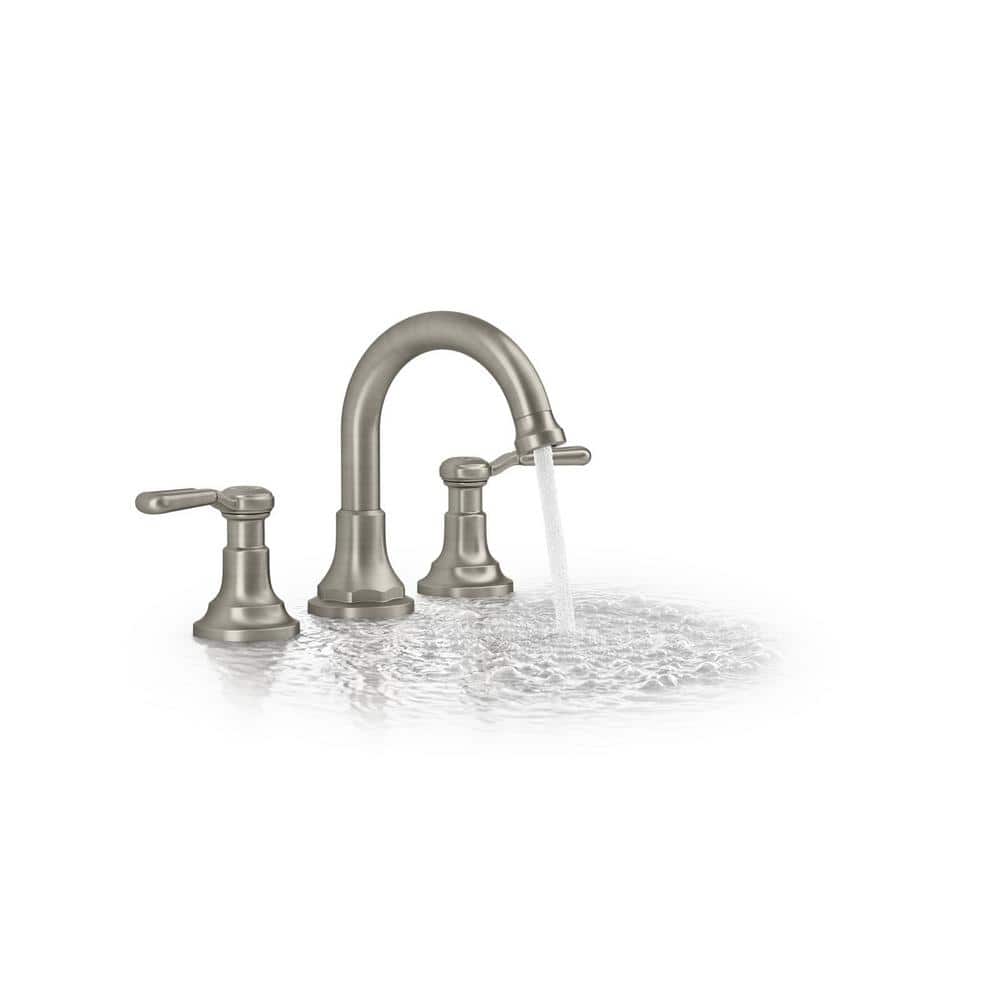Vibrant Brushed Nickel 8" Widespread Bathroom Faucet