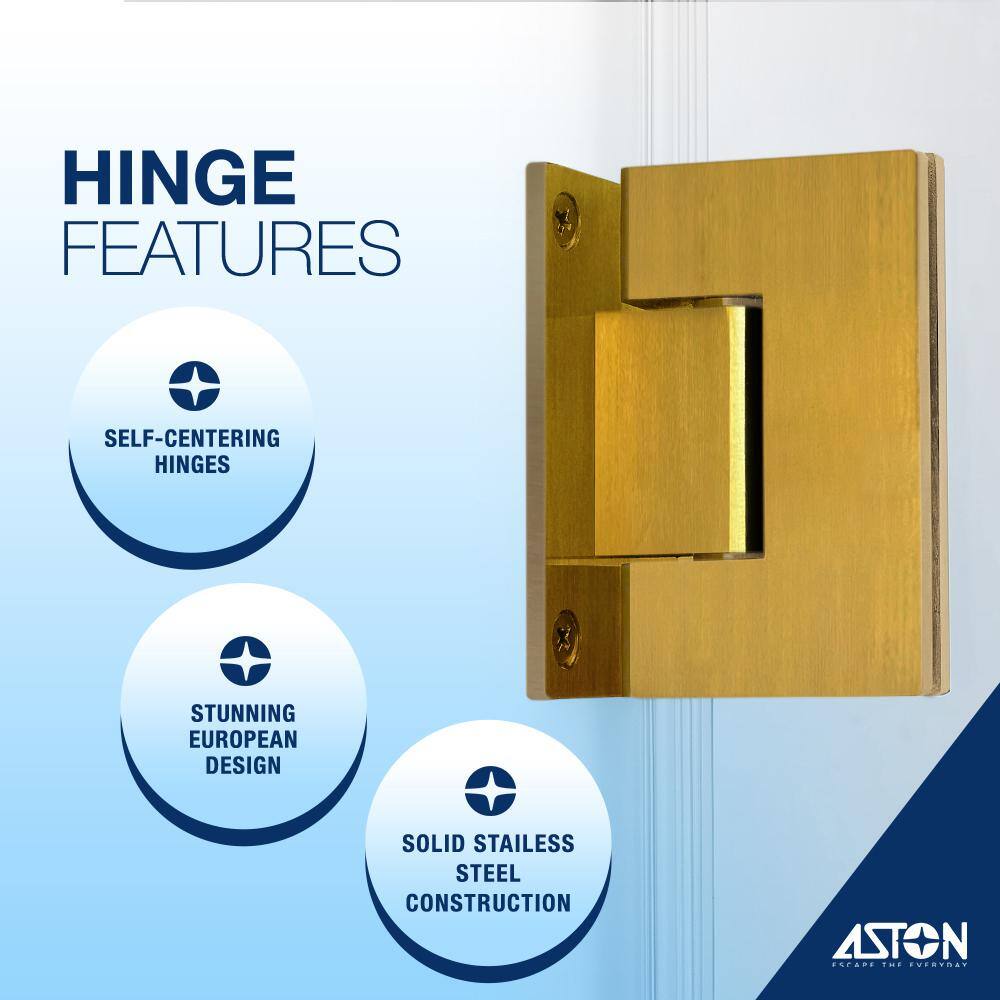 Nautis XL 80" High x 36" Wide Frameless Shower Door in Brushed Gold