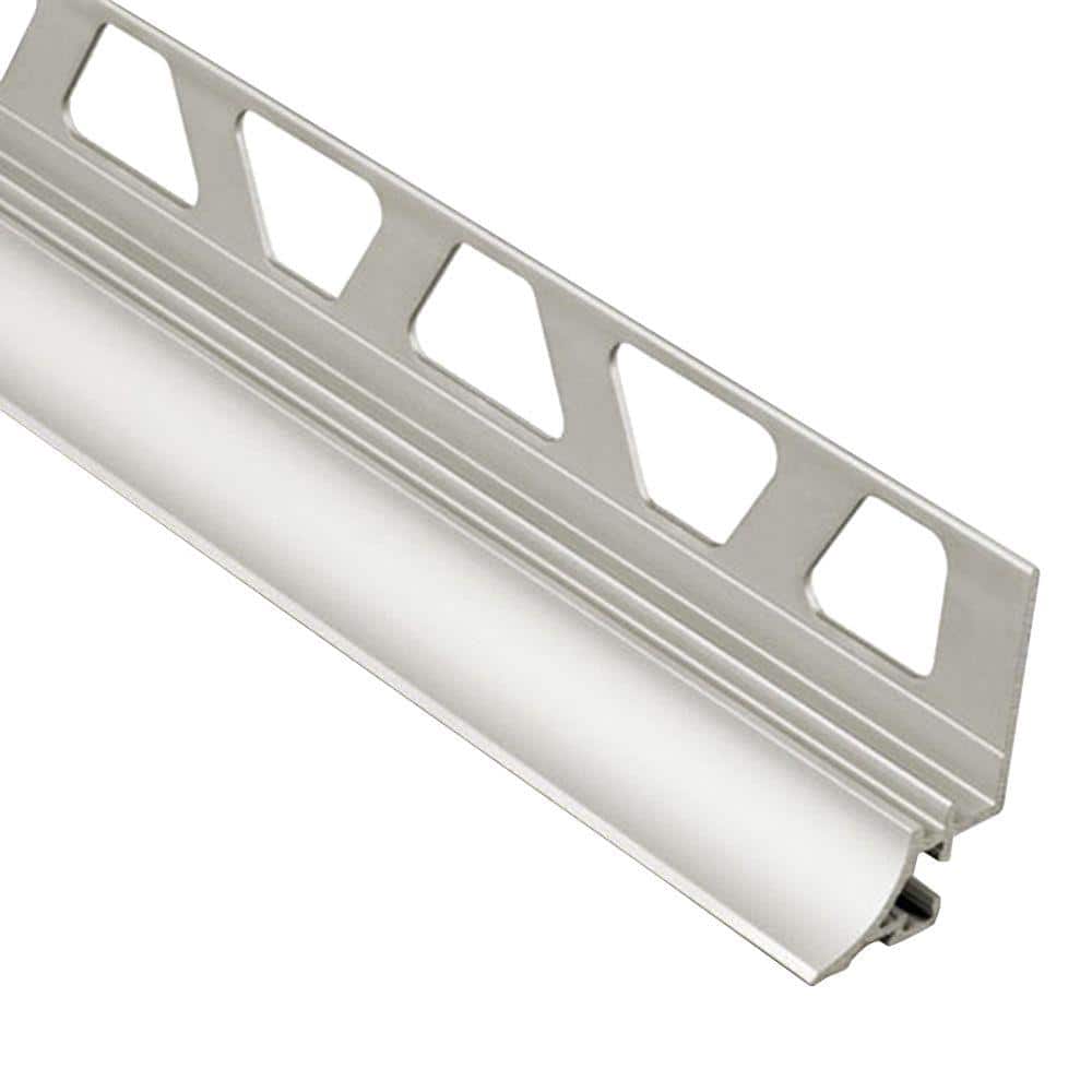 Dilex-AHKA Satin Nickel Anodized Aluminum 3/8 in. x 8 ft. 2-1/2 in. Metal Cove-Shaped Tile Edging Trim price history on PriceWatchPro