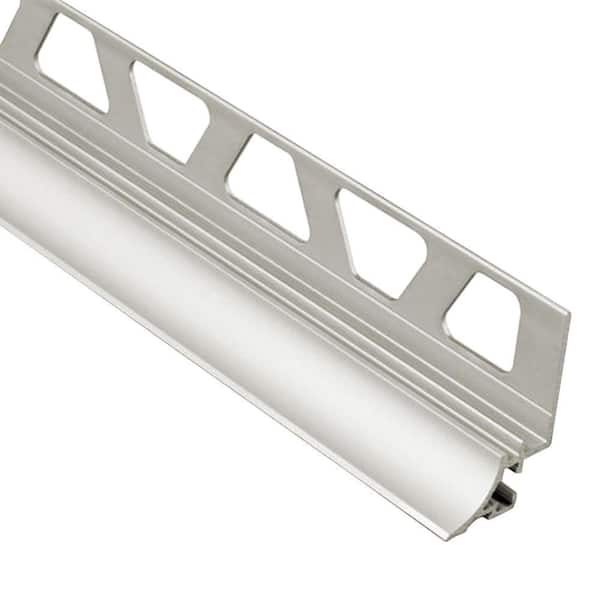 Schluter Dilex-AHKA Satin Nickel Anodized Aluminum 3/8 in. x 8 ft. 2-1/2 in. Metal Cove-Shaped Tile Edging Trim