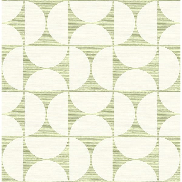 Brewster Deedee Green Geometric Faux Grasscloth Green Paper Strippable Roll (Covers 56.4 sq. ft.)