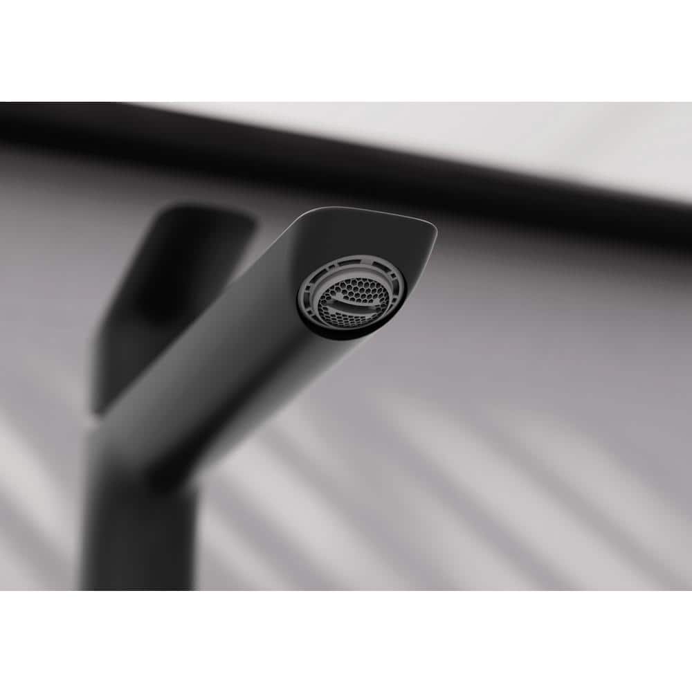 Matte Black Single-Hole Bathroom Faucet with Ergonomic Handle