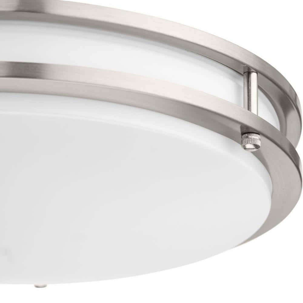 Brushed Nickel Modern LED Flush Mount with Acrylic Shade
