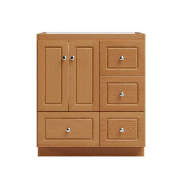 Ultraline 30 in. W x 21 in. D x 34.5 in. H Bath Vanity Cabinet without Top in Natural Alder