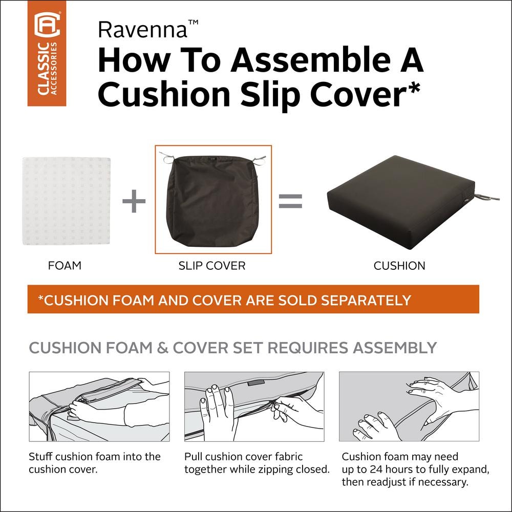 Espresso Polyester Square Outdoor Patio Seat Cushion Cover