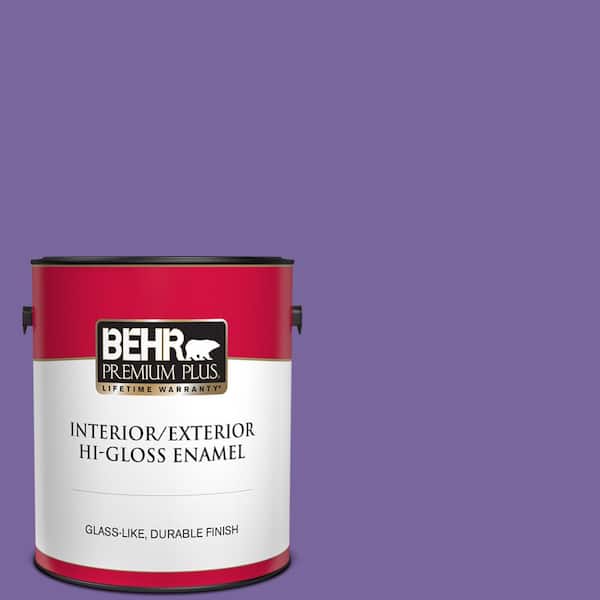 BEHR PREMIUM PLUS 8 oz. #P570-7 Proper Purple Satin Enamel  Interior/Exterior Paint & Primer Color Sample B370316 - The Home Depot