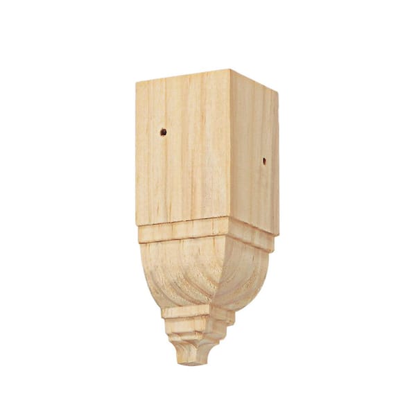 Waddell Inside Crown Trim Block - 4.5 in. H x 1.75 in. Dia. - Sanded Unfinished Pine - DIY Designer Home Decorative Accents