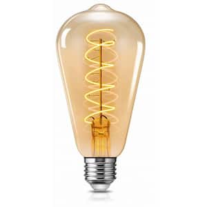 60-Watt Equivalent Vintage LED Edison Bulbs, 4-Watt Antique LED Filament Bulb Warm, White Non Dimmable (6-Pack)