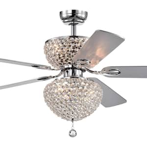 Swarana 52 in. Indoor Chrome Remote Controlled Ceiling Fan with Light Kit