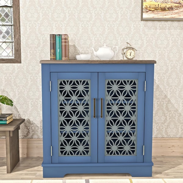 FESTIVO 30 in. Rustic Navy Storage Sideboard Accent Cabinet