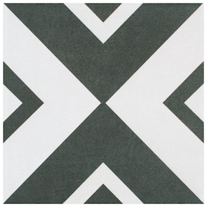 Twenties Vertex Encaustic 7-3/4 in. x 7-3/4 in. Ceramic Floor and Wall Tile