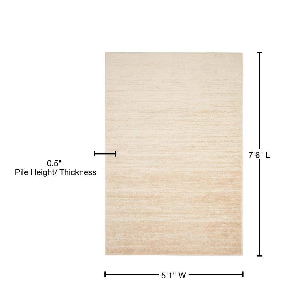 Champagne Cream Abstract Low Pile Area Rug