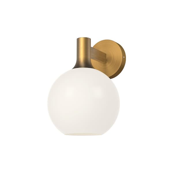 ALORA MOOD Castilla 8-in 1 Light 60-Watt Aged Gold/Opal Matte Glass Vanity Light