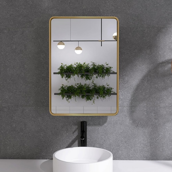 Unbranded 24 in. W x 30 in. H Rectangular Aluminum Medicine Cabinet with Mirrors and Shelves