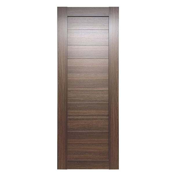 Valusso design doors Labella 28 in. x 80 in. No Bore Solid Core Whiskey Oak Prefinished Wood Interior Door Slab