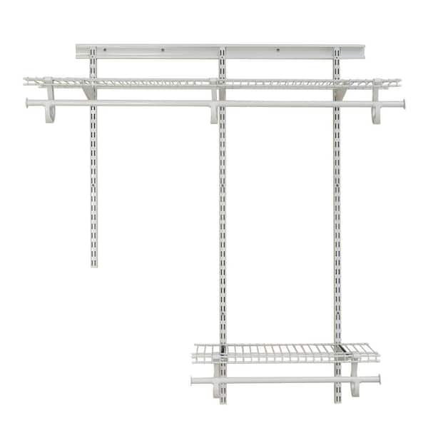 ShelfTrack 48 in. W White Reach-In Wall Mount 2-Shelf Wire Closet System Organizer Kit