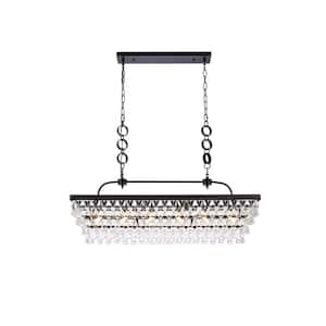 Timeless Home 40 in. 6-Light Black Pendant Light