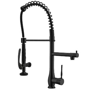 Single Handle Pull Down Sprayer Kitchen Faucet with Advanced Spray Commercial 1 Hole Kitchen Sink Faucets in Matte Black