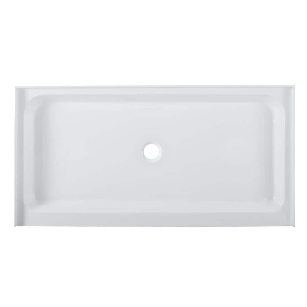 Voltaire 60" x 30" Glossy White Acrylic Shower Base