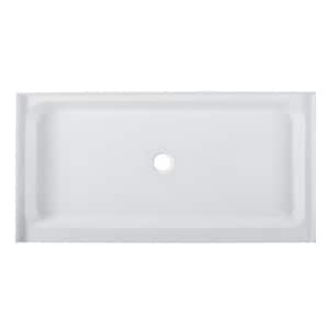 Voltaire 60 in. x 30 in. Acrylic Single-Threshold Center Drain Shower Base in White