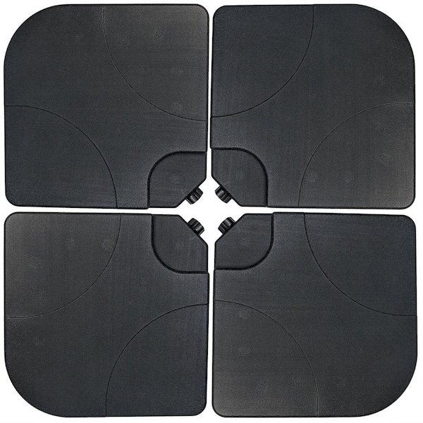 Sunnydaze Decor Plastic Cross-Style Patio Umbrella Base Weights in Black (Set of 4)