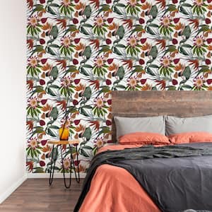 Parrot White Wallpaper Sample