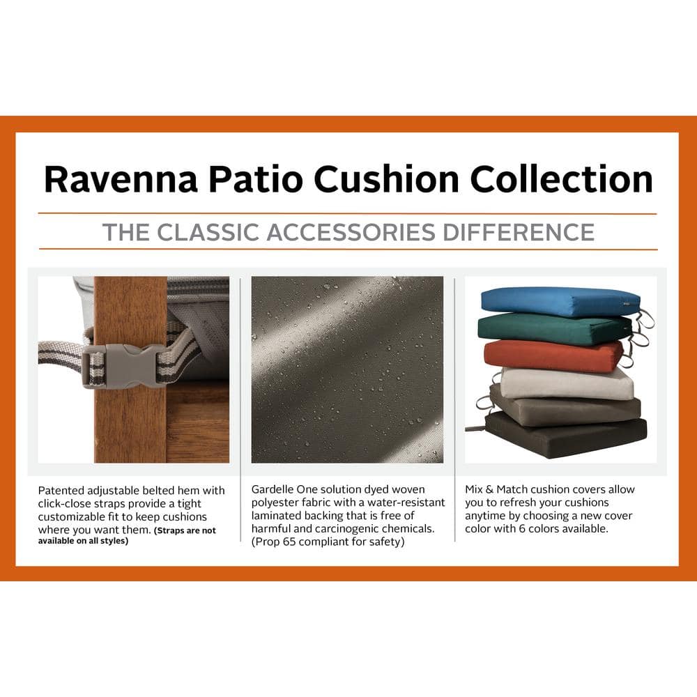 Ravenna Space-Themed Square Outdoor Chair Cushion, Dark Taupe