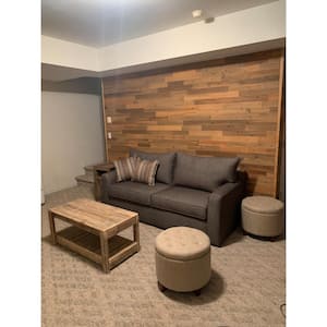 1/8 in. x 3 in. x 12-42 in. Peel and Stick Tan Wooden Decorative Wall Paneling (20 sq. ft./Box)