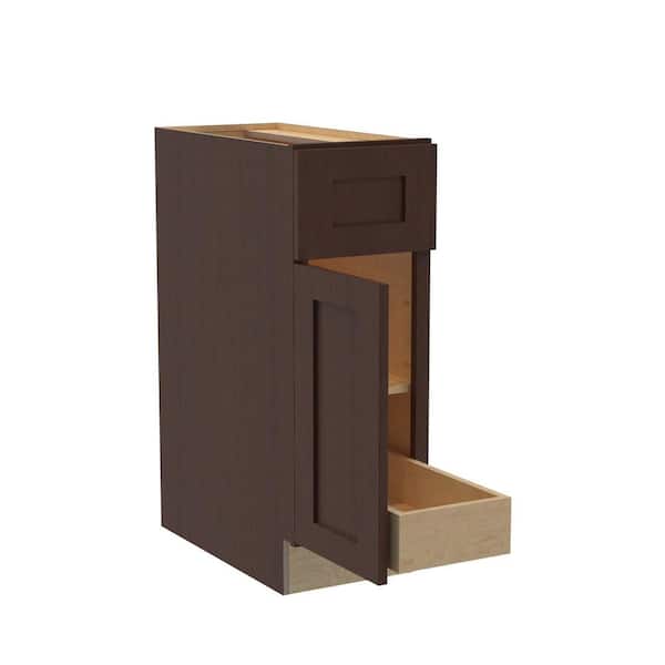 Home Decorators Collection Newport 12 in. W x 24 in. D x 34.5 in. H Assembled Plywood Base Kitchen Cabinet in Manganite with 1ROT Soft Close LH