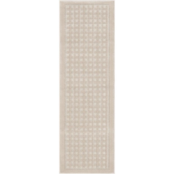 Nordic Beige 2 ft. x 6 ft. Geometric Contemporary Runner Area Rug
