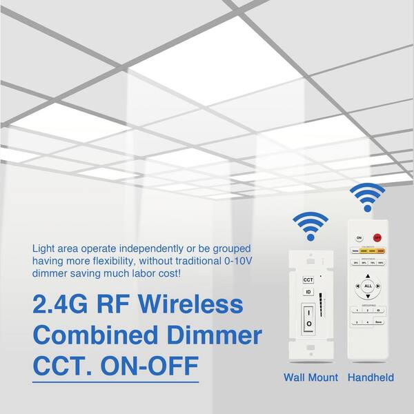 eSenLite 2 ft. x 4 ft. Integrated LED Panel Light Troffer Backlit 6500LM 630W Equivalent White Dim CCT Color Changeable (8-PC)
