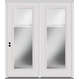 TRUfit 71.5 in. x 79.5 in. Right-Hand Inswing Internal Blinds Dual Pane Clear Primed Steel Double Prehung Patio Door