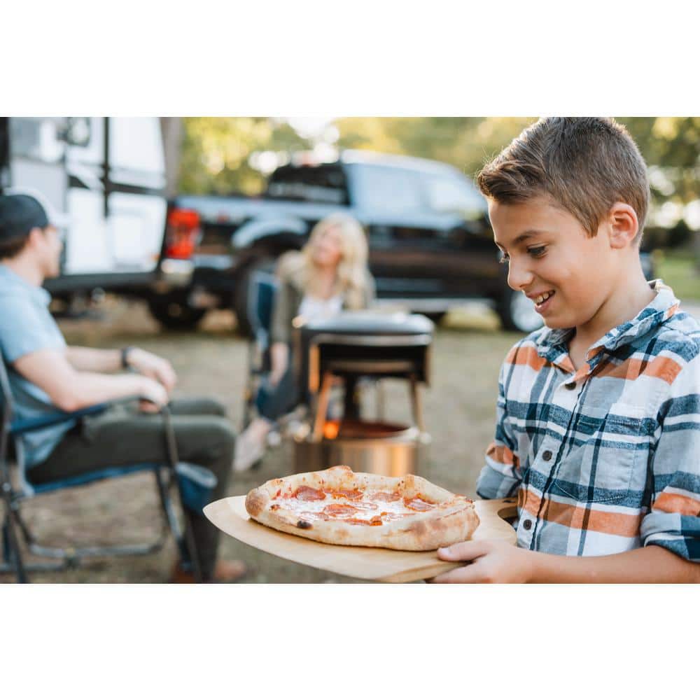 Stainless Steel Outdoor Wood-Fired Pizza Oven with Carry Case