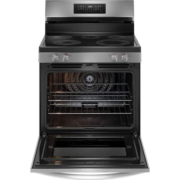 30 in. 5 Element Free-Standing Rear Control Electric Range in Finger Print Resistant Stainless Steel with Air Fry