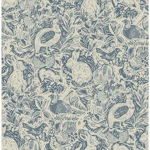 Blue Terrene Peel and Stick Wallpaper 8-in. x 10-in. Sample Blue Wallpaper Sample