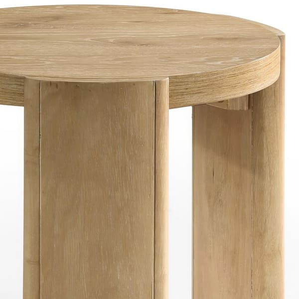 Furniture of America Crambel Modern Solid Wood 20-inch Round End Table with Cone