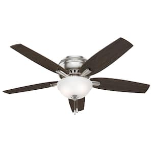 Newsome 52 in. Indoor Brushed Nickel Bowl Light Kit Low-Profile Ceiling Fan