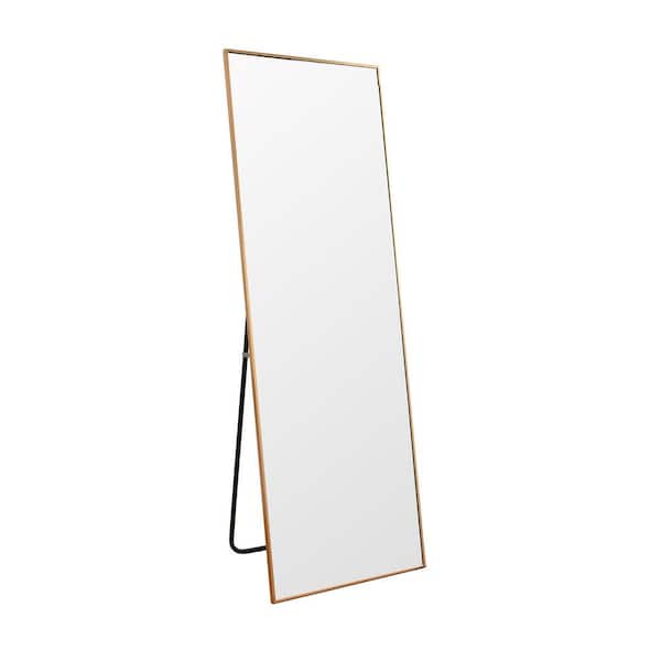 21 in. W x 64 in. H Modern Full Length Gold Floor Mirror with Standing