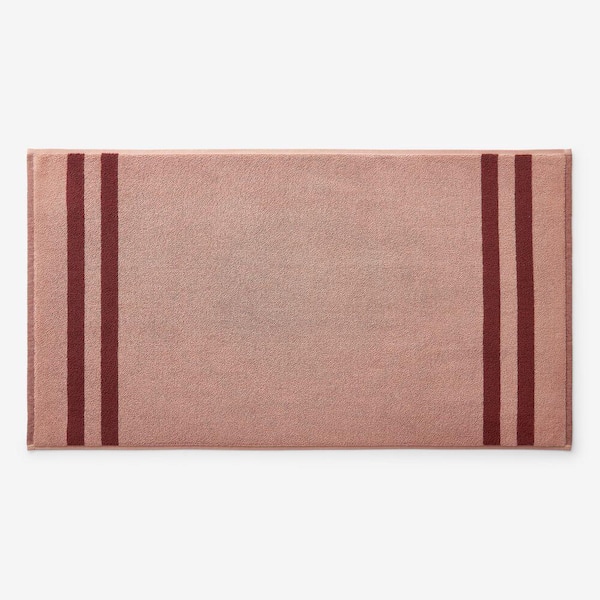 Legends Hotel Mirage Rev Stripe Aegean Towel 20 in. x 36 in. Caramel Bath Mat