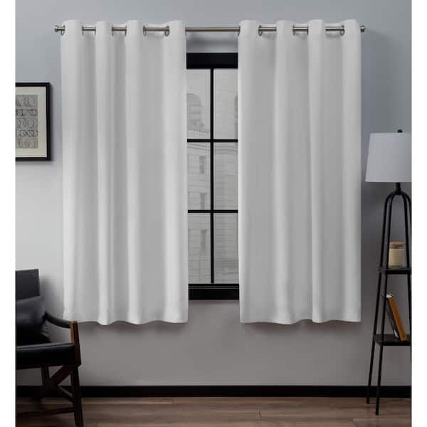 EXCLUSIVE HOME Loha Winter White Solid Light Filtering Grommet Top Curtain, 54 in. W x 63 in. L (Set of 2)