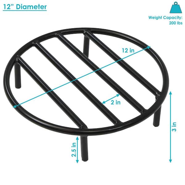Sunnydaze Firewood Grate Round Black Steel Outdoor Fire Pit Accessory - 12 Sunnydaze Firewood Grate Round Black Steel Outdoor Fire Pit Accessory - 12