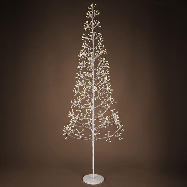 8 ft. White Pre-Lit LED Firework Lighted Tree Artificial Christmas Tree with 540 Warm White LED Light