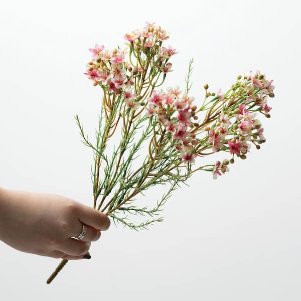 SULLIVANS 15 in. Pink Indoor Artificial Wax Flower 28261BH PI CR