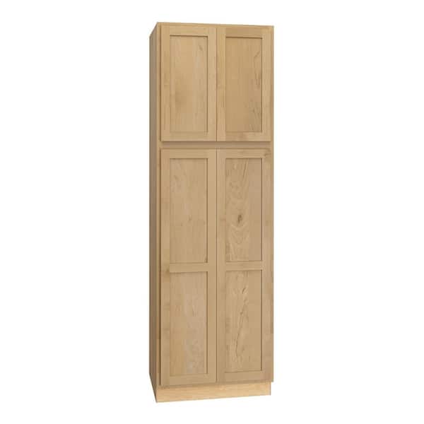 Quick Ship Cottage 30 in. W x 24 in. D x 96 in. H Assembled Plywood Pantry Kitchen Cabinet in Canopy Partial Overlay