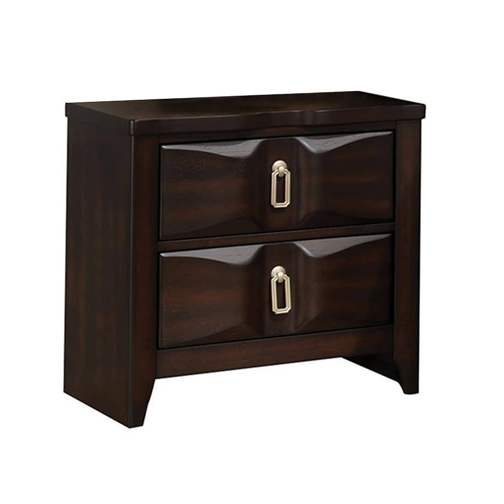 Lancaster Espresso Transitional 2-Drawer Nightstand